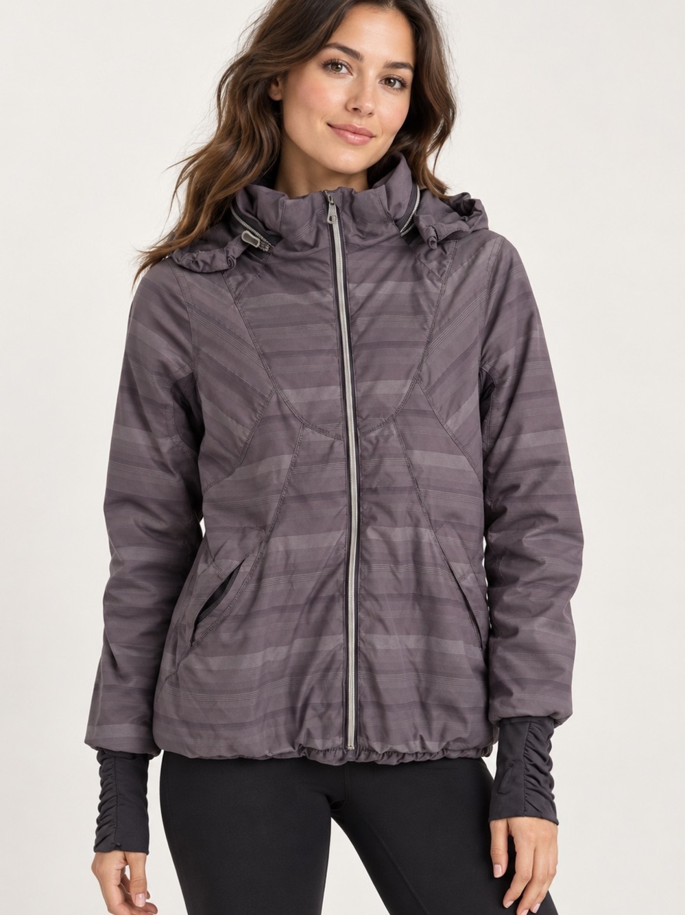 Lululemon *Rare* Run: Hustle Jacket - Multi Poncho Stripe Grey/Black